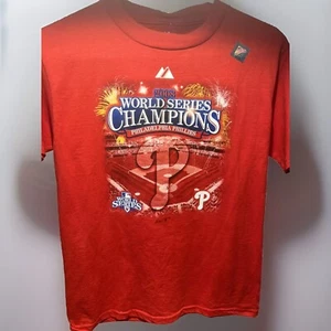Philadelphia Phillies 2008 World Series Champions T-Shirt Kids Sz M New - Picture 1 of 6