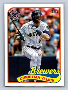 2024 Topps #89B-43 Christian Yelich 1989 Throwback Milwaukee Brewers - Picture 1 of 2