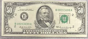 1969 New York B Note $50 Dollar Bill 50BL81 - Picture 1 of 2