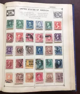 Old Stamps AMERICA 1870-1914 US Presidents & others. Used x 52. Hinged on page. - Picture 1 of 21