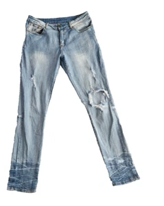 Pantalones de mezclilla Rue21 Premium para hombre 32x34 rectos azules desgastados bloqueados elásticos 70829 - Imagen 1 de 19