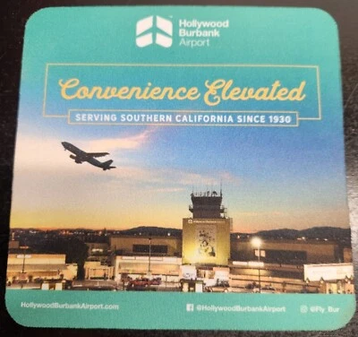 Hollywood Burbank Airport Souvenir Coaster 4"x4" Square Mouse Pad - Image 1 of 4