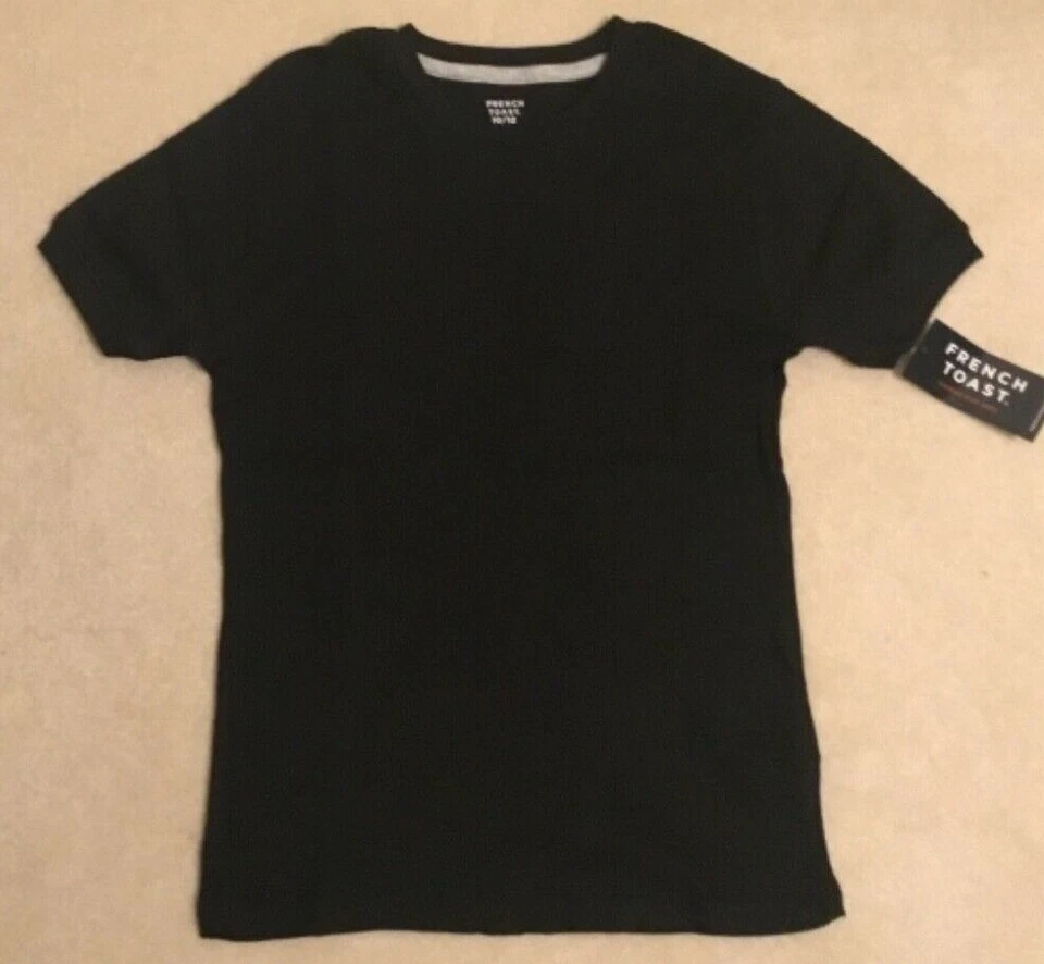 NEW FRENCH TOAST Youth Boys M MD 10 12  Ribbed S/S  T Shirt -Black NWT - Image 1 of 1