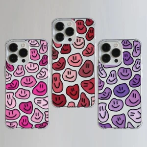 Colourful Smiley Case For Iphone 17 16 15 14 13 12 11 Pro Max XR X 8 Samsung S2 - Picture 1 of 10