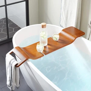 Signature Hardware 446932 Orsen Maple Wood Tub Caddy - Picture 1 of 2