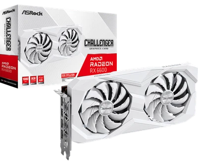 ASRock AMD Radeon RX 6600 Challenger White 8GB Graphics Card GDDR6 14Gbps [NEW] - Image 1 of 4