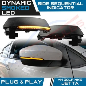 2x Dynamic LED Sequential Wing Mirror Indicators Jetta VW Polo MK5 6R/C 09-17 M5 - Picture 1 of 6