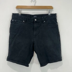 Volcom Denim Shorts Men 32 Black Daggers Cotton Blend Zip Fly - Picture 1 of 13