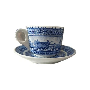 Vintage Coffee Cup & Saucer Baltimore & Ohio Railroad R&R Lamberton Blue China - Picture 1 of 6