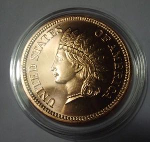 Eine Unze Oz 999 Kupfer cooper "Indian" gekapselt Vers. Versand - Bild 1 von 2