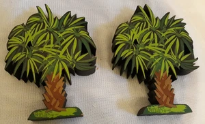Par de palmeras pequeñas Shelia's Collectibles 1997 estantes de madera cuidadores 4" pulgadas de alto - Imagen 1 de 20