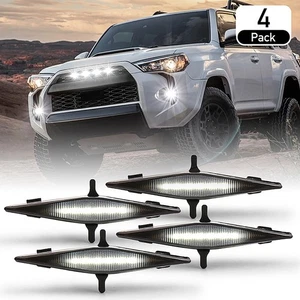 4pc 6LEDs black lens White Grille LED light+harness For TOYOTA 4RUNNER 2014-2019 - Picture 1 of 11
