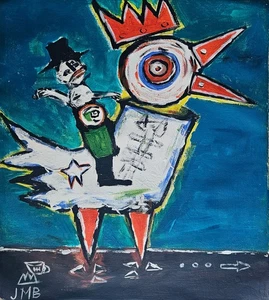 JMB Signed Neo-Expressionist Oil Painting on Canvas - American Art - Picture 1 of 4