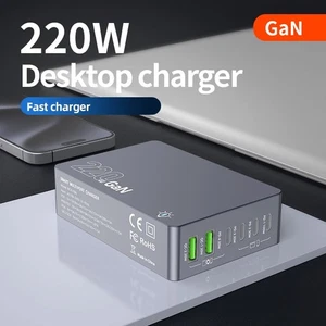 220W 6 in 1 GaN USB C Ladehub Telefon Desktop Laptop Schnell Ladestation - Bild 1 von 22