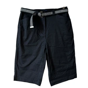 Neu mit Etikett Karen Scott Damen-Bermuda-Chino-Shorts mit Gürtel schwarz Größe 8 - Bild 1 von 9