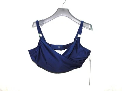 Top de bikini con aros Miraclesuit talla 36 DDD NUEVO CON ETIQUETAS azul medianoche liso sobrepelliz natación Foto 1 de 4