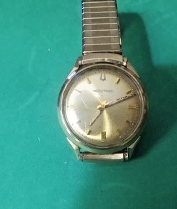 Vintage Bulova Accutron 214 Gold Filled 34mm Non Running - Picture 1 of 6
