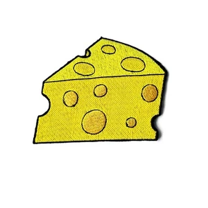 Cheese Slice Patch Iron-On or Sew-On Denim Jacket Backpack Bag Purse - Picture 1 of 4
