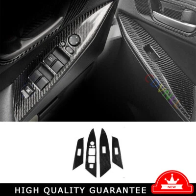 Ajuste para Mazda 3 2011-15 vinilo fibra carbono panel elevador interruptor cubierta moldura Foto 1 de 4