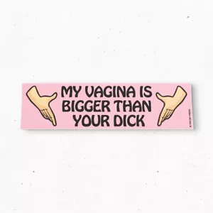 VAGINA bigger than your DICK Bumper Sticker - Funny Vintage Style Vinyl 80s 90s - Bild 1 von 4