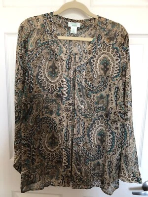 Kimono Laura Ashley Mujer Paisley Seda 2X Usado en Excelente Condición Foto 1 de 3