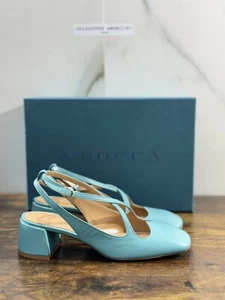 A. Bocca Two For Love Zapatos Mujer Piel Turquesa de Tacón Lujo Hecho a Mano - Imagen 1 de 7