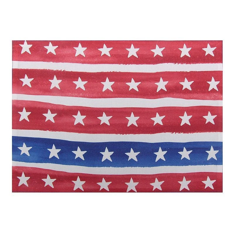 Americana Watercolor Stars & Stripes USA Patriotic Kitchen Placemat Place Mat - Image 1 of 1