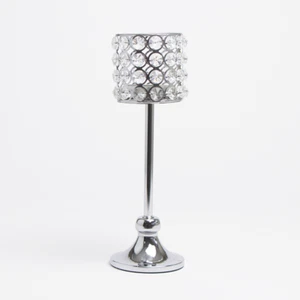 Candelabro de cristal con luz de té efecto diamante triturado espejo hogar - Imagen 1 de 2