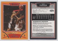 2008-09 Bowman Draft Picks & Stars Orange /299 Tony Parker #97 HOF