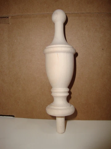 WOOD FINIAL UNFINISHED FOR CLOCK, BED OR FURNITURE  FINIAL  #93 Cover
