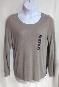 Mossimo Women's Oatmeal/Brown Round Neck Pullover Sweater - Sizes XXL - NWT - Picture 1 of 4