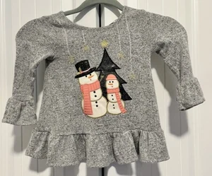 Suéter Muñeco de Nieve Navidad Niñas Ediciones Raras Apliques Lentejuelas Brillantes Talla 2T - Imagen 1 de 5