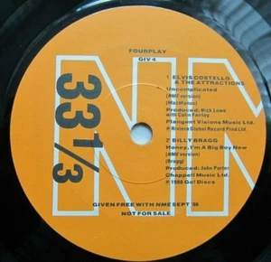 NME * FOURPLAY * 7" SINGLE ( GIV 4 )  COSTELLO BRAGG MANTRONIX DAVIS Ex.Cond'n - Picture 1 of 2