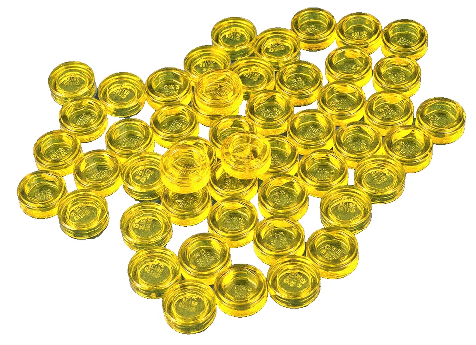 LEGO - 50 Rundfliesen 1x1 transparent gelb / Rundfliese / 98138 NEUWARE - Bild 1 von 1