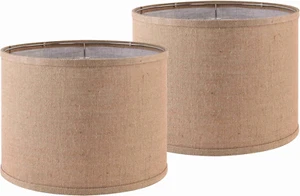Lampshade Set of 2 Drum Fabric Shades for Table and Floor Lamps, 13" Top X 13" B - Imagen 1 de 12