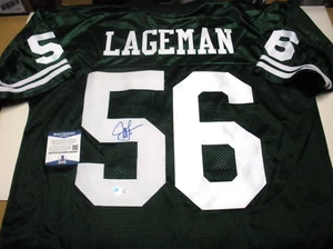JEFF LAGEMAN NEW YORK JETS BECKETT/COA SIGNED OFFICIAL LICENSED NFL JERSEY - Picture 1 of 2