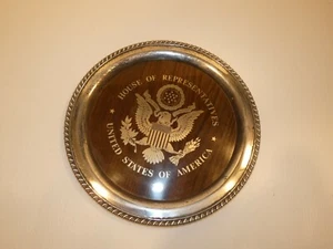 Vintage US Repräsentantenhaus versilbert Serviertablett - Bild 1 von 5