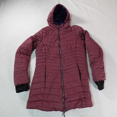 Chaqueta Parka Estoica Para Mujer Pequeña Roja Puffer Burbuja Exterior Capucha Larga Abrigo Esquí Foto 1 de 4