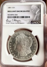 1881 S Morgan Silver Dollar! **NGC***GEORGE MORGAN LABEL*BRILLIANT UNCIRCULATED*