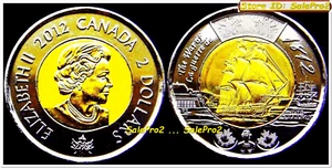 CANADA 2012 CANADIAN 1812 WAR TOONIE HMS SHANNON SHIP TOONIE $2 DOLLAR COIN UNC - Picture 1 of 2