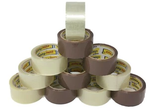 Stikky Tape Buff Brown Clear Packaging Parcel Packing Tape Cellotape 48mm x 66m - Picture 1 of 7