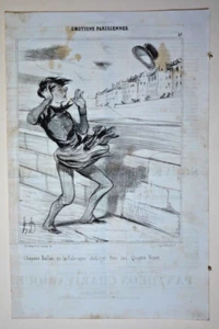 Original Honore DAUMIER lithograph, Le Charivari, mid 1800s, 14" x 9 1/4"  - 025 - Picture 1 of 1