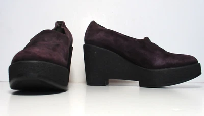 Robert Clergerie Paris Plum Suede Leather Platform Loafers Shoes Sz 6 1/2 Women - Image 1 of 4