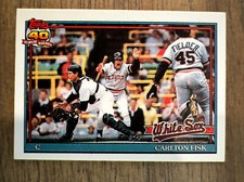Carlton Fisk - 1991 Topps Cracker Jack #2 Mini  Chicago White Sox  HOF      D16