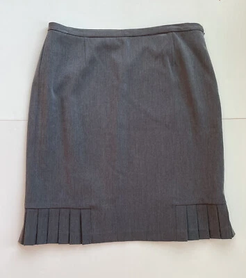 Apt 9 Pencil Skirt Size 10 Pleated Hemline Gray Office Siren Stretch Academia - Image 1 of 4