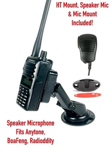 Parabrisas de coche y montaje de succión de tablero para BaoFeng Radioddity con montaje de micrófono - Imagen 1 de 6