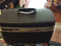 Vintage Royal Traveller Suitcase Train Case Luggage Makeup Box Bag Slate Blue !