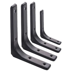 6pcs Shelf Brackets Heavy Duty Metal Triangle White Black Wall Mounted Support - Picture 1 of 14