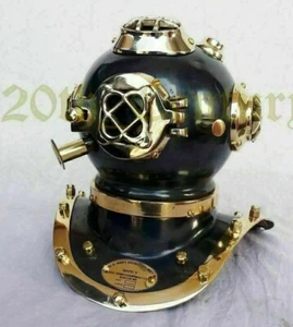 Brass Black Finish Scuba U.S Navy Mark IV Divers Mini Diving Helmet Gift Item - Picture 1 of 3