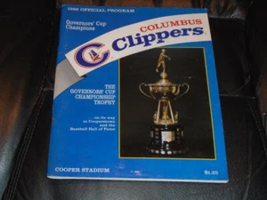 1988 COLUMBUS CLIPPERS BASEBALL PROGRAM VS RICHMOND BRAVES DAVID JUSTICE - Picture 1 of 1